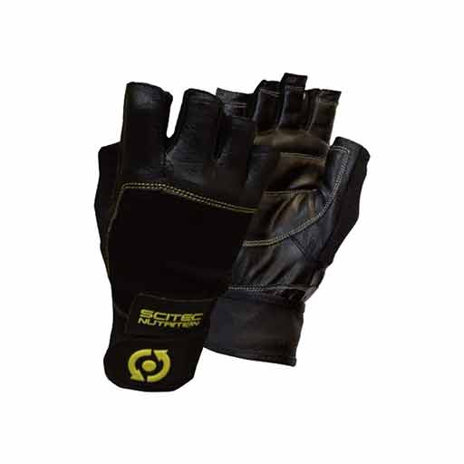 Weightlifting Gloves - Leather Yellow Style
